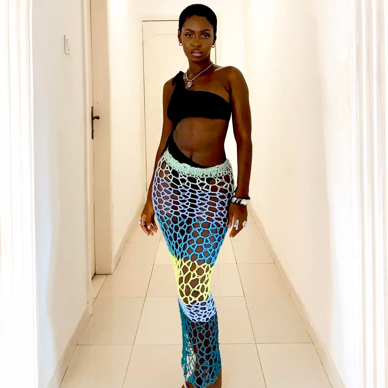 ANANSE SKIRT : AQUA LIME