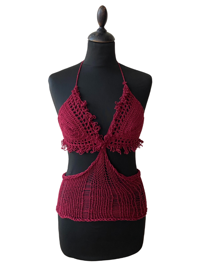 SOLANA TOP : BURGUNDY
