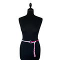 Pink and white knit belt