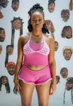 HAAJII CONTRAST TOP - BARBIE PINK & LIGHT PINK