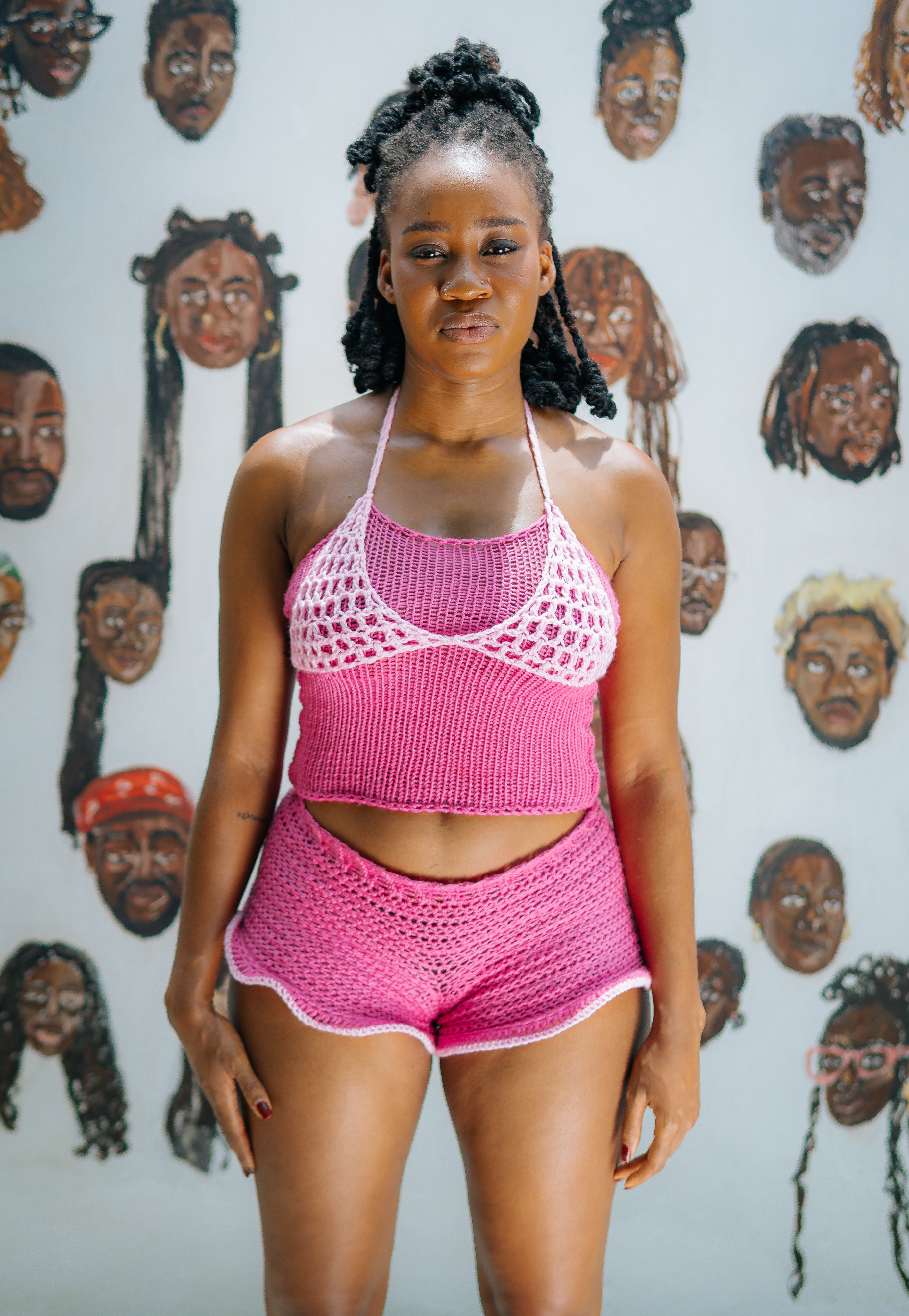 HAAJII CONTRAST DOUBLE LAYERED SET - BARBIE PINK & LIGHT PINK