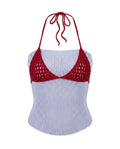 HAAJII LAYERED BANDEAU TOP - RED & BLUE