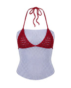 HAAJII LAYERED BANDEAU TOP - RED & BLUE
